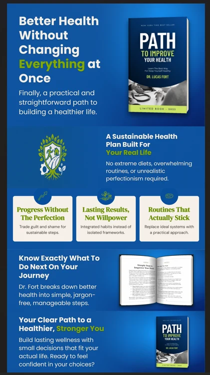 Completed A+ content stack example for a non-fiction health book, showing a cohesive book promise, supporting benefits, and branded visual modules.